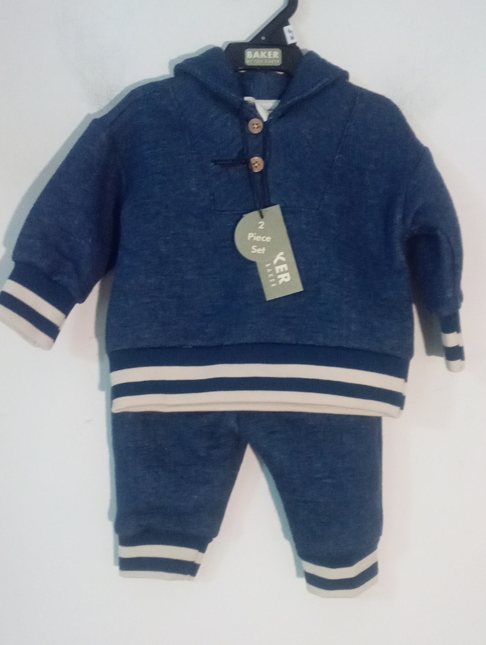 Infant Two-Piece Navy Set 0-3M Month Nwt $70 Fleece Lined Jacket Pants